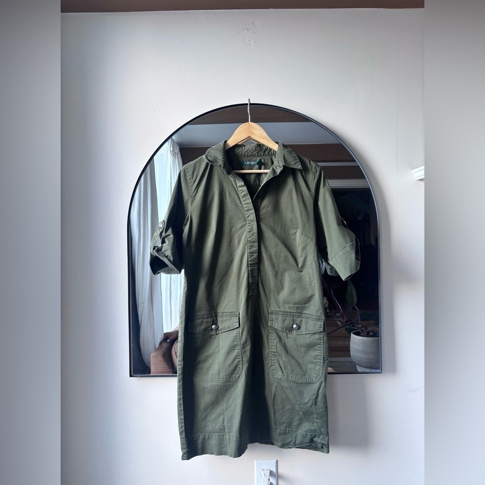 LRL | green shift dress | size medium - Picture 2 of 6